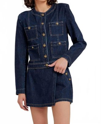 Flying Tomato Washed Denim Jacket In Blue