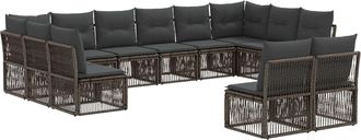 vidaXL Conjunto De Sof&aacute;s De Jard&iacute;n 12 Uds. Gris Rat&aacute;n Sint&eacute;tico Vidaxl