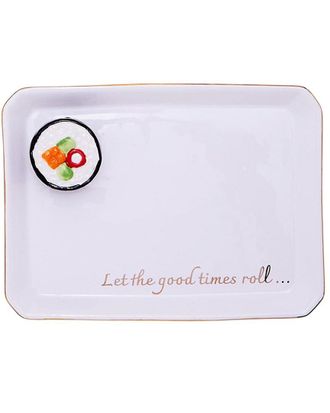 Two's Company Sushi Icon Trinket Tray With Saying In Gift Box