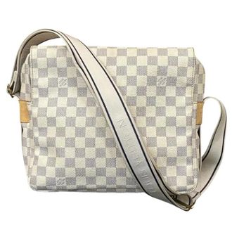 Louis Vuitton Pre-owned Cross Body Bags, female, White, Size: ONE SIZE Pre-owned Naviglio Damier Azur Shoulder Bag