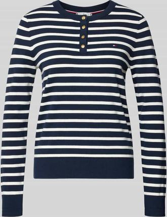 Tommy Hilfiger Regular Fit Langarmshirt aus Baumwoll-Mix in Marine, Gr&ouml;&szlig;e XL