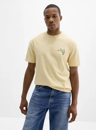 Le 31 Mens Botanical T-shirt Comfort fit Circular manufacturing