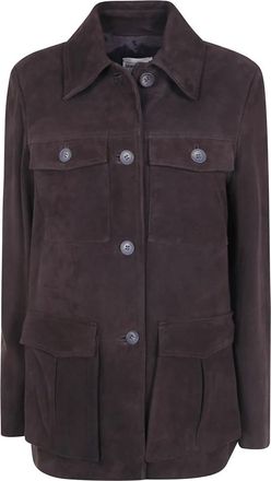 Semicouture Light Jassen - Dames - Leren en Su&egrave;de Jassen - Bruin - L - Jassen