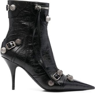 Balenciaga Black Lamb Leather Lace-Up Womens Boots