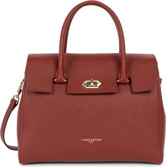 Lancaster Milano Cosmos Schoudertas met Metalen Sluiting - Dames - Handtassen - Rood - ONE Size - Leer - Tassen