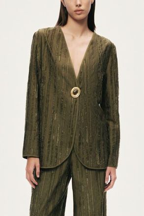 Nocturne Textured Tailored Jacket in Khaki at Nordstrom, Size X-Large Eu