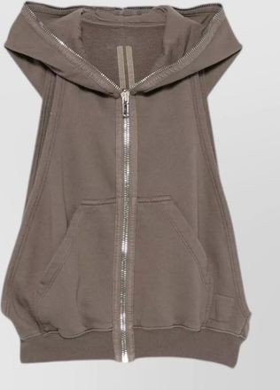 Rick Owens ribbed hem sleeveless hoodie