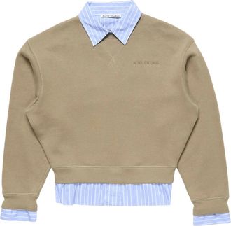 Acne Studios Gelaagde sweater - Dames - Sweatshirts - Beige - M - Katoen - Hoodies & sweatvesten