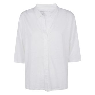 Majestic Filatures Dames, Blouses & Shirts, Wit, Maat: L Katoen