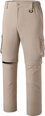 Bassdash Mens Outdoor Quick Dry Convertible Pants Zip-Off Water Resistant Lightweight Fishing Hiking Cargo Shorts with UPF50+ Sun Protection FP02M Khaki