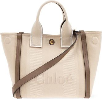 Chlo&eacute; Kleine Carry Handtas - Dames - Handtassen - Beige - ONE Size - Katoen - Tassen