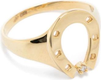 Aliita Geelgouden Horseshoe Brillante Sieraden - Dames - Ringen - Geel - 50 MM - Accessoires