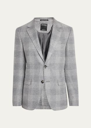 Ermenegildo Zegna Mens Oasi Cashmere Plaid Single-Breasted Sport Coat