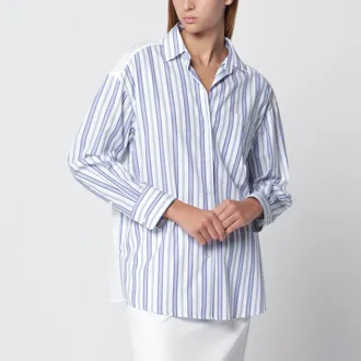 Max Mara White/blue striped shirt with Sangallo insert