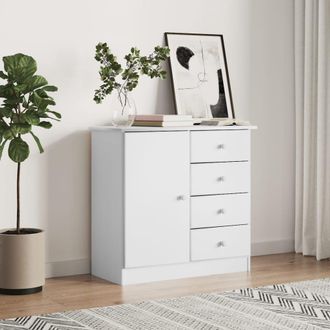 Berkfield Home Sideboard ALTA White 77x35x73 cm Solid Wood Pine | Size: 77 x 35 x 73 cm