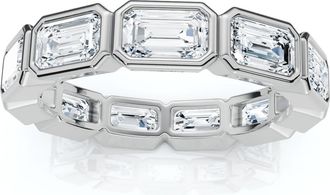 Pompeii3 3Ct Emerald Cut Diamond East West Eternity Ring 14k Gold or Platinum Lab Grown