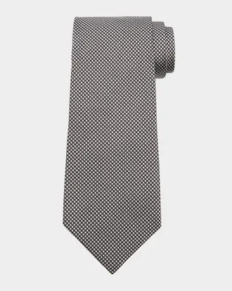 Tom Ford Men & apos;s Micro-Houndstooth Silk Tie