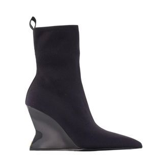 Balmain Wedge Ankle Boots - female - Balmain - Heeled Boots - Black - 3 UK - Shoes
