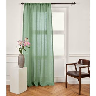 Solino Home Linen Sheer Curtain with Light Filtering Rod Pocket Curtain for Living Room, Bedroom in Aspen Green at Nordstrom, Size Xx-Large