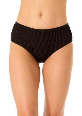 Anne Cole Womens Live In Color Textured Midrise Swim Bottom in Black at Nordstrom, Size X-Large