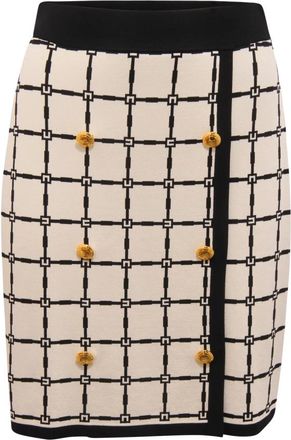 Elisabetta Franchi Gebreide Rok - Dames - Korte rokken - Beige - M - Wol - Rokken