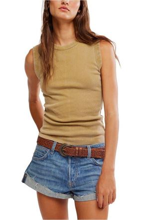 Free People Murphy Cotton Tank in Dill Seed at Nordstrom, Size X-Small