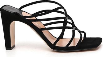 Sergio Rossi Lattice-Strap Hoge Hak Sandalen - Dames - Sandalen met hakken - Zwart - 36 EU - Su&egrave;de - Schoenen