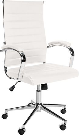 Clp Silla De Oficina Mollis De Cuero Aut&eacute;ntico Blanco