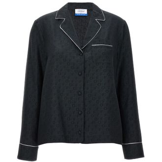 Off-white Off White Womens/Ladies Logo Lapel Collar Shirt (Black) - Size 8 UK