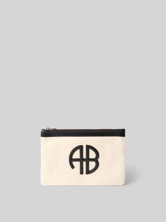 Anine Bing Pouch mit Logo-Detail in Beige, Gr&ouml;&szlig;e 1