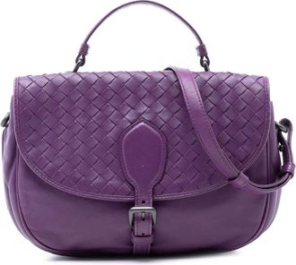 Bottega Veneta 2012-2025 Leather Intrecciato Double Sided Flap satchel - Viola