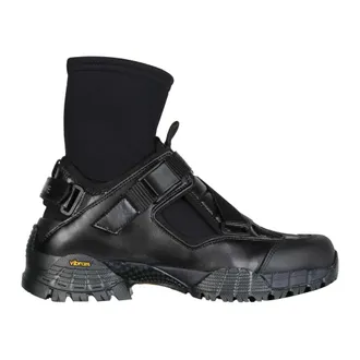 Yume Yume Schoenen, Dames, Zwart, 40 EU, Leer, Vegan Zwarte Leren Cross Strap Laarzen