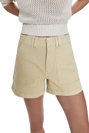 Pistola Denim Marissa High Rise Utility Short In Custard Yellow