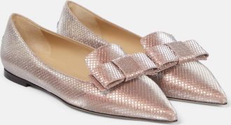 Jimmy Choo London Gala bow-embellished ballet flats