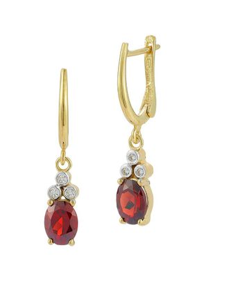 I.Reiss Company 14K 3.41 Ct. Tw. Diamond & Garnet Dangle Earrings