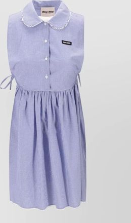 Miu Miu vichy dress sleeveless gathered waist bow collar