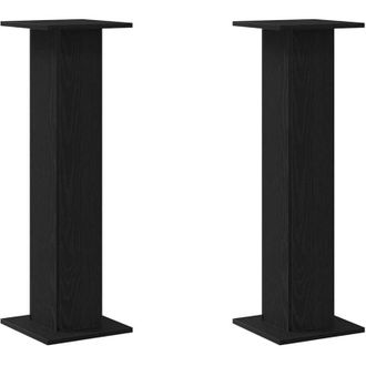 vidaXL Soportes Para Altavoces 2 Pcs Roble Negro 30 X 30 X 95 Cm Vidaxl