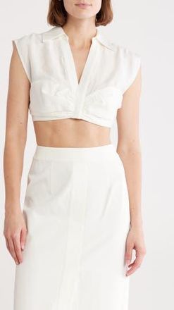 Cult Gaia Janette V-Neck Crop Top in Off White at Nordstrom Rack, Size X-Large