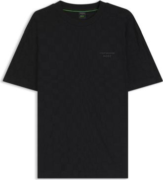 BOSS Porsche x relaxed-fit T-shirt in cotton jacquard