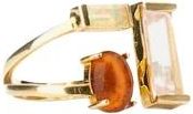 Aliita Geometric Three-Stone Ring - female - ALIITA - Rings - Yellow - 54 MM - Accessories