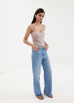 Mango Jeans Danila wide leg vita alta blu medio - Donna - 36 - MANGO