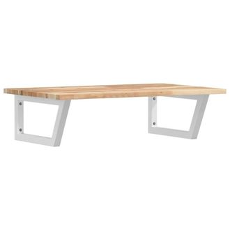 Berkfield Home Basin Shelf Wall Mounted Steel & Solid Wood Acacia in Brown