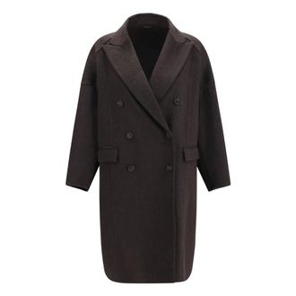 Brunello Cucinelli Abrigo de Cachemira - Coats - Mujer - Marr&oacute;n - XS