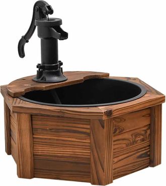 vidaXL Vidaxl - Fuente De Agua Con Bomba Madera Maciza De Abeto 57x57x53 Cm