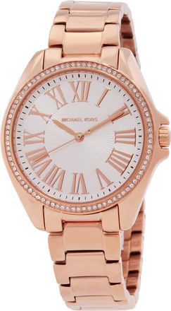 Michael Kors Kaycie Pave Quartz Crystal Silver Dial Ladies Watch MK4853
