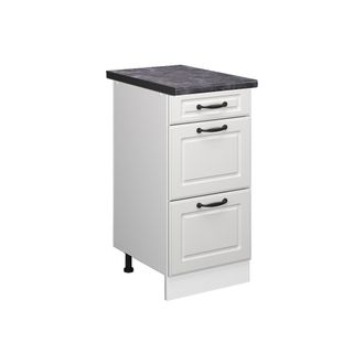 Vicco Mueble Bajo De Cocina R-line, Blanco Casa De Campo, 40 Cm Con Cajones, Et Antracita Vicco