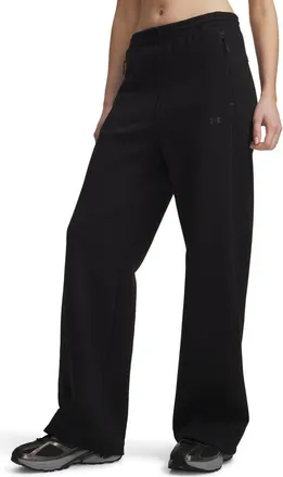Under Armour Unstoppable Performance Fleece Wide Leg Pants in 008 Ultimate Black at Nordstrom, Size Large