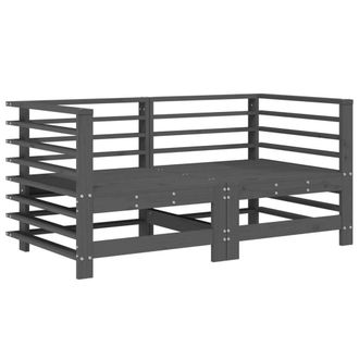 Berkfield Home Garden Corner Sofas 2 pcs Grey Solid Wood Pine