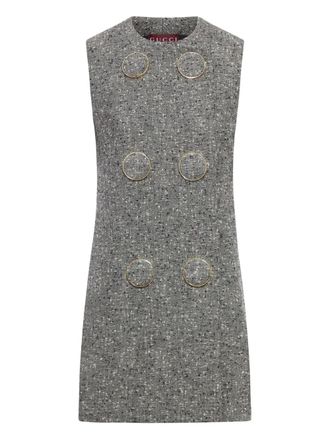 Gucci buttoned wool mini dress - Grey
