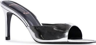 Black Suede Studio Brea Pointed Toe Sandal in Silver Mirror Metallic at Nordstrom, Size 8.5Us